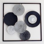 Black Abstract Circles Framed Metal Wall Art_3