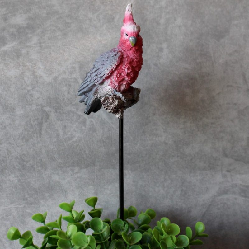Australian Pink Galah Bird Pot Planter Sitter