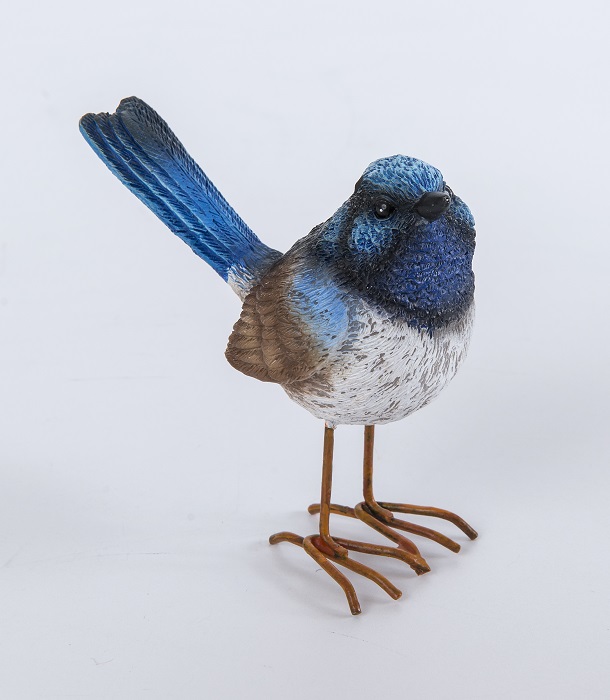 Blue Wren Bird Figurines - Set of 2