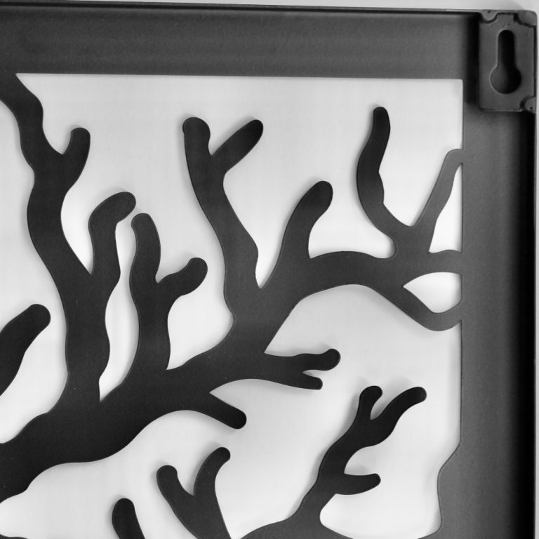 Black Square Tree of Life Metal Wall Art