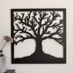 Black Square Tree of Life Metal Wall Art
