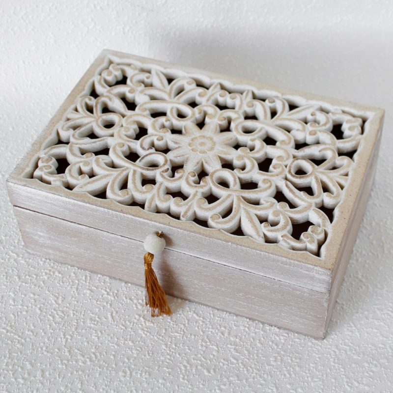 Hamptons Mandala Whitewash Wooden Box
