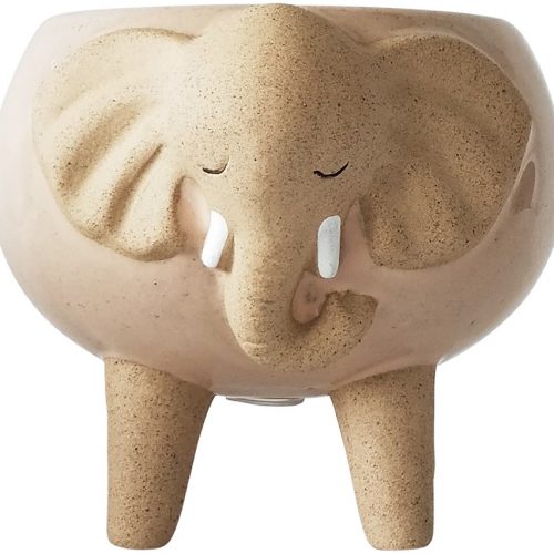 Pink Sandy Elephant Ceramic Pot Planter On Legs