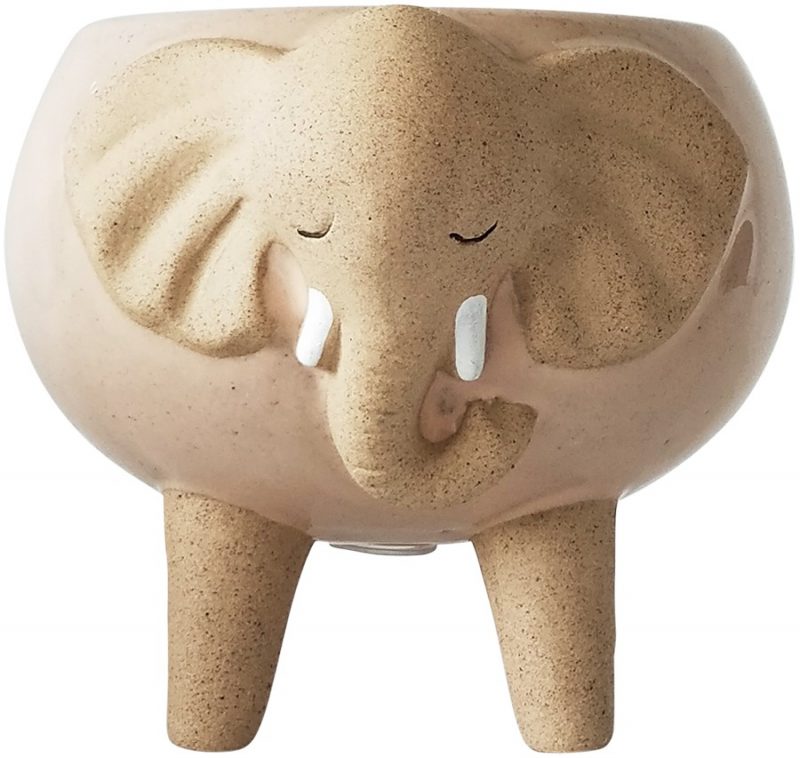 Pink Sandy Elephant Ceramic Pot Planter On Legs
