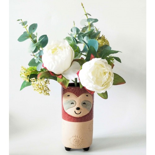 Sandy Sloth Ceramic Decorative Vase