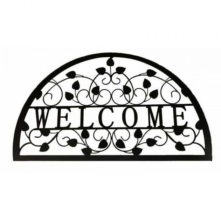 Welcome Metal Art Laser Cut Leaves Wall Decor