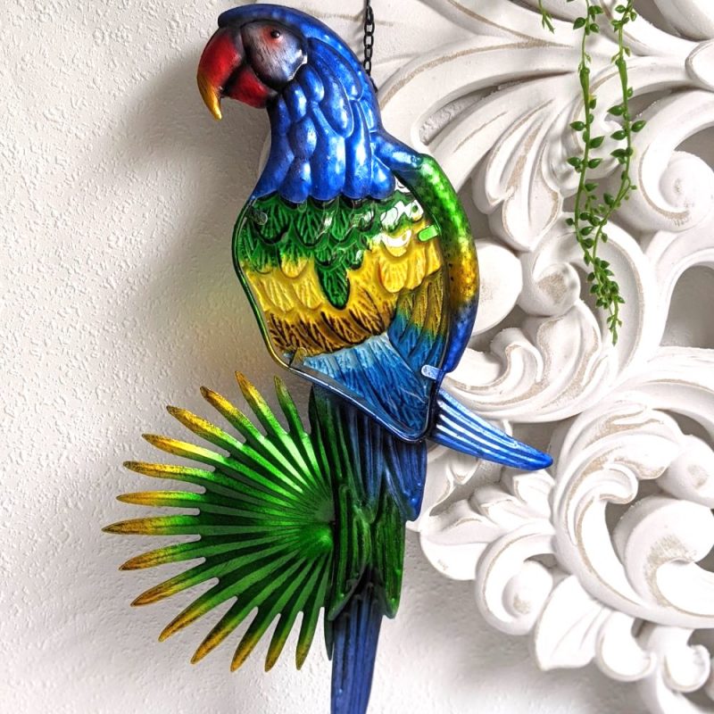 Large Multicoloured Parrot Bird Metal Wall Art
