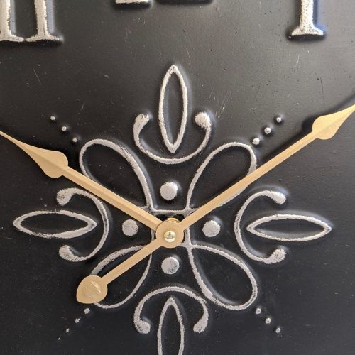 New Large Black White French Scroll Wall Clock