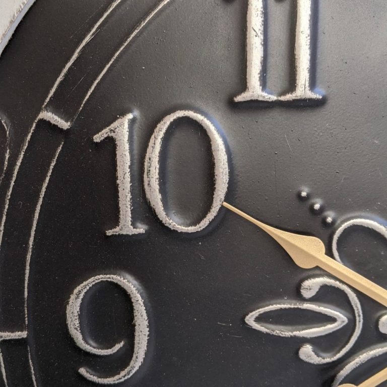 Large Black White French Scroll Wall Clock, 56cm Dalisay