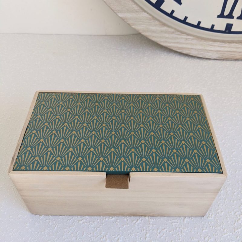 Green Timber Decorative Trinket Box