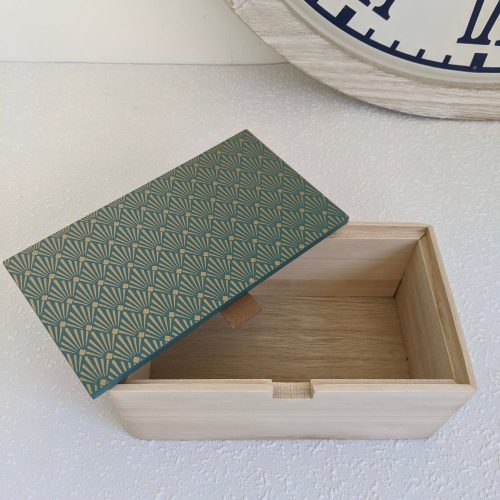 Green Timber Decorative Trinket Box
