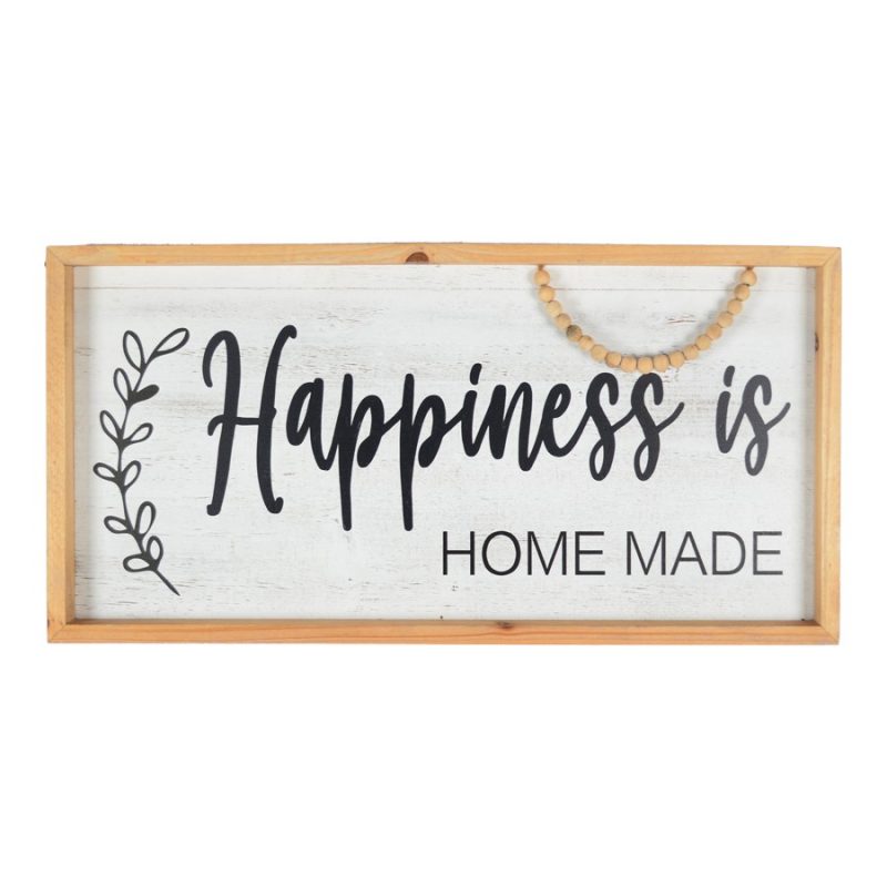 Happiness is Homemade Farmhouse Beaded Sign Wooden Wall Art