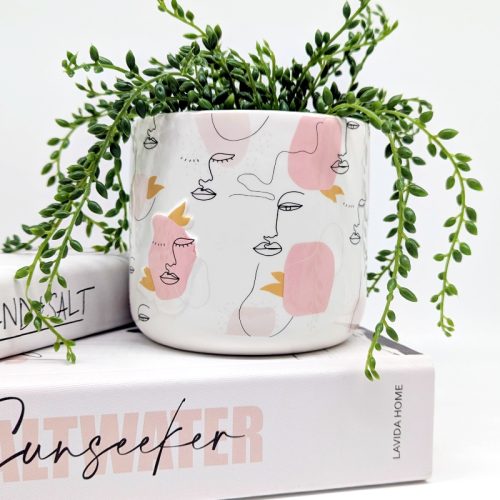 Linear Pink Girl Planter Pot