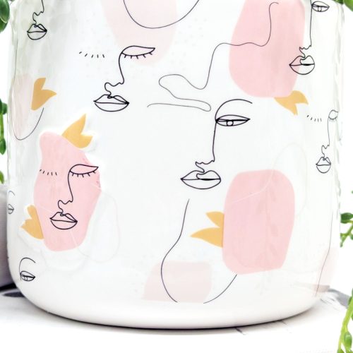 Linear Pink Girl Planter Pot