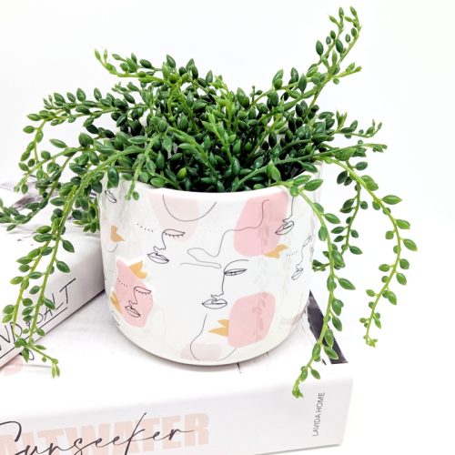 Linear Pink Girl Planter Pot
