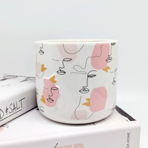 Linear Pink Girl Planter Pot