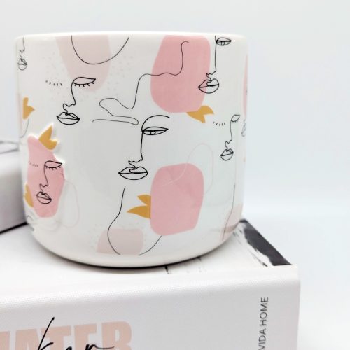 Linear Pink Girl Planter Pot