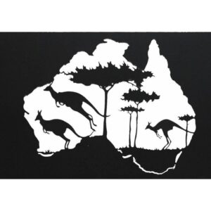 Australian Kangaroo Black Metal Wall Art Decor