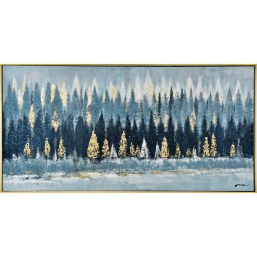 Blue Tree Forest Framed Canvas Wall Art