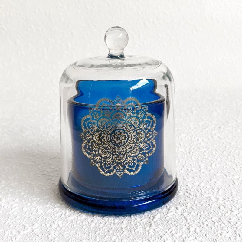 Hamptons Mandala Blue Glass Scented Candle