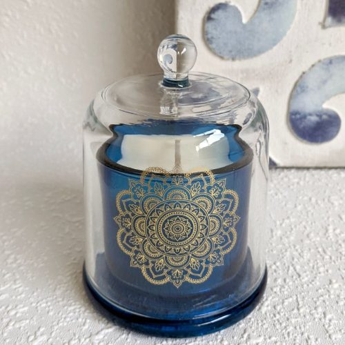 Hamptons Mandala Blue Glass Scented Candle
