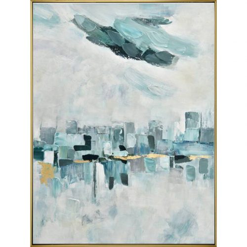 Abstract City Skyline Framed Canvas Wall Art
