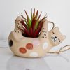 Hanging Kitty Cat Ceramic Pot Planter