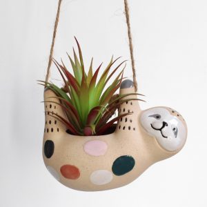 Hanging Sloth Animal Ceramic Pot Planter