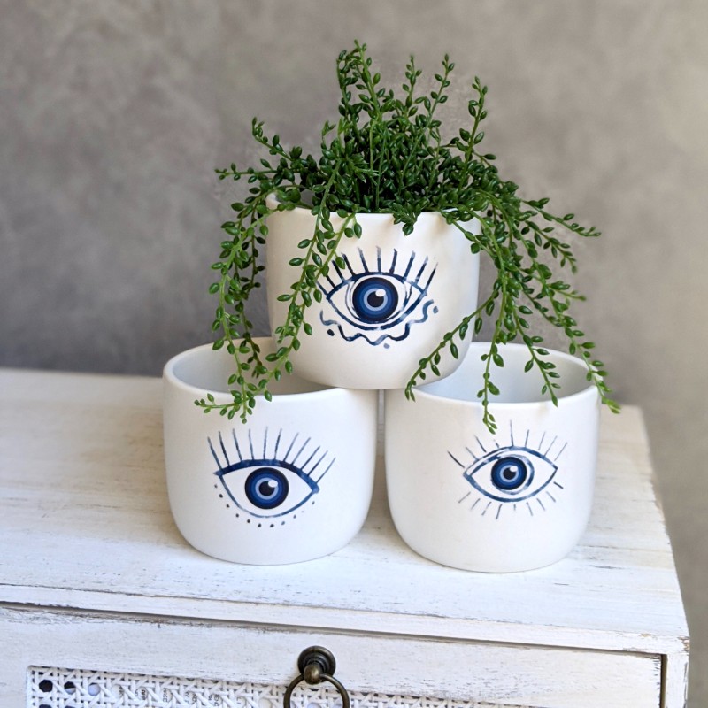 Blue Eyes Ceramic Pot Planter