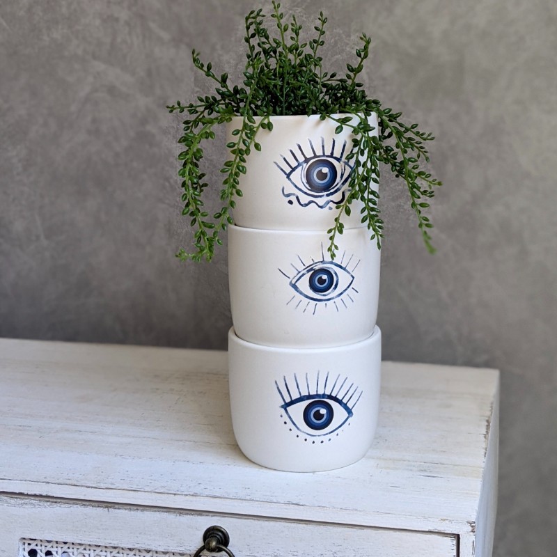 Blue Eyes Ceramic Pot Planter