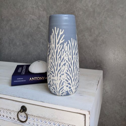Coastal Light Blue Coral Ceramic Vase