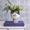 Moustache Man Ceramic Vase Planter Pot
