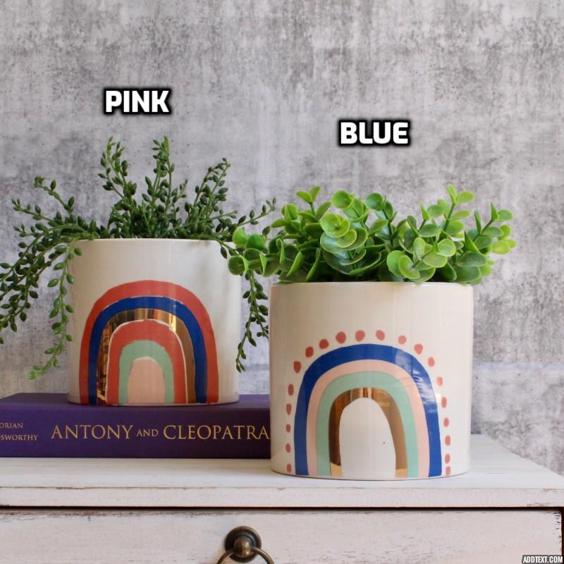 Pink Blue Rainbow Planter Pot