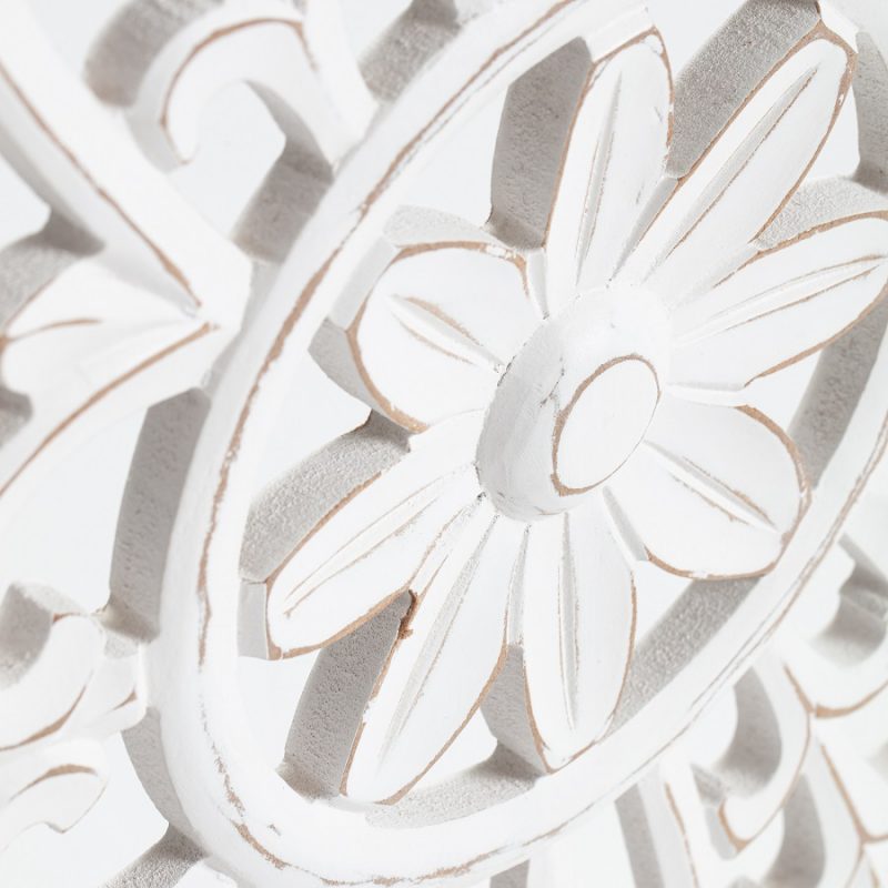 Hamptons Floral Mandala Rectangle Wooden Wall Art
