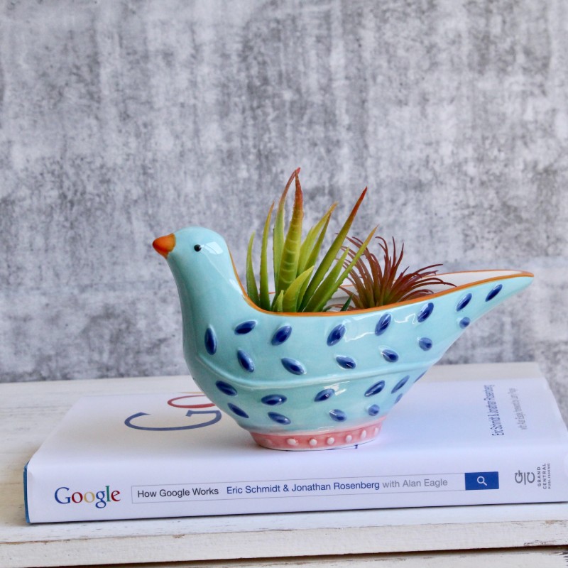 Blue Bird Ceramic Planter Pot
