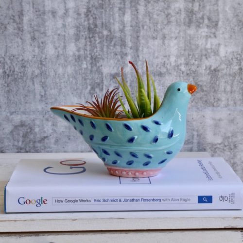 Blue Bird Ceramic Planter Pot