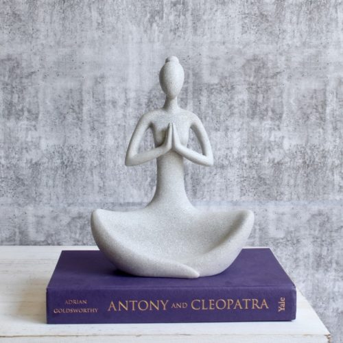 Grey Yoga Lade Ceramic Statue