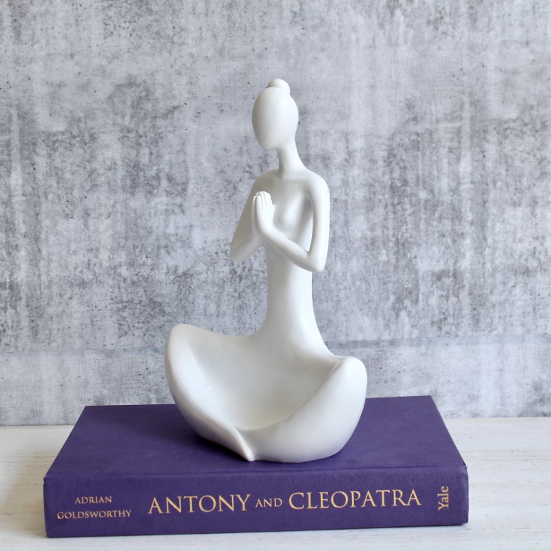 White Yoga Lade Ceramic Statue