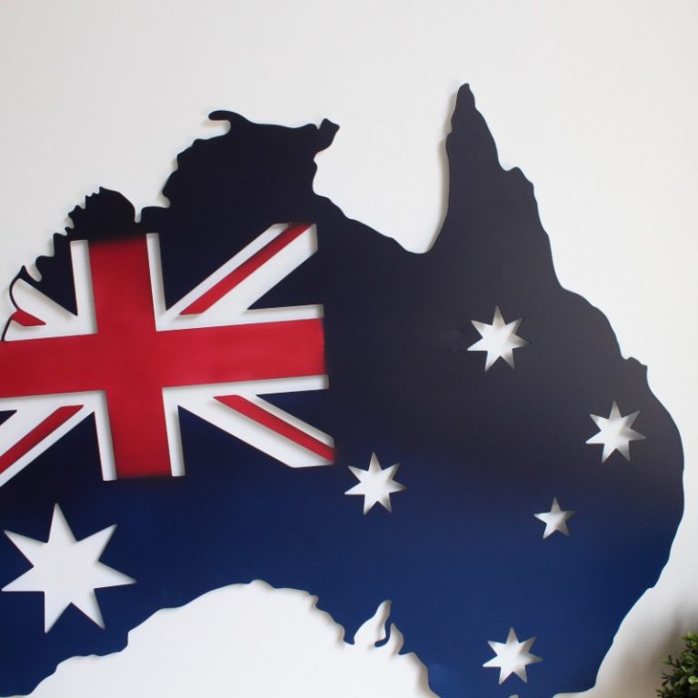 Blue Australia Map Metal Wall Art Decor Dalisay