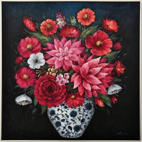 Flowers in Vase Framed Canvas Wall Art