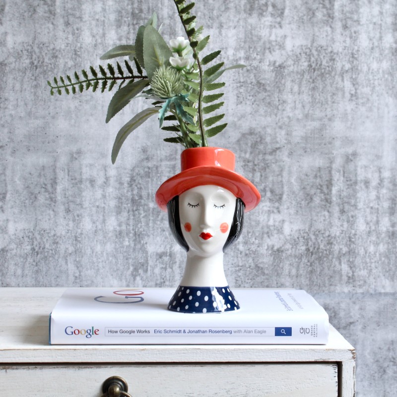 Girl with Hat Planter