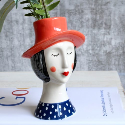 Girl with Hat Planter