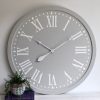 Grey White Wooden Wall Clock
