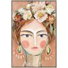 Lady Flower Head Framed Canvas Wall Art