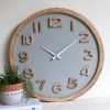 Natural Grey Wooden Wall Clock