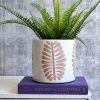 Terracotta White Leaf Ceramic Planter Pot