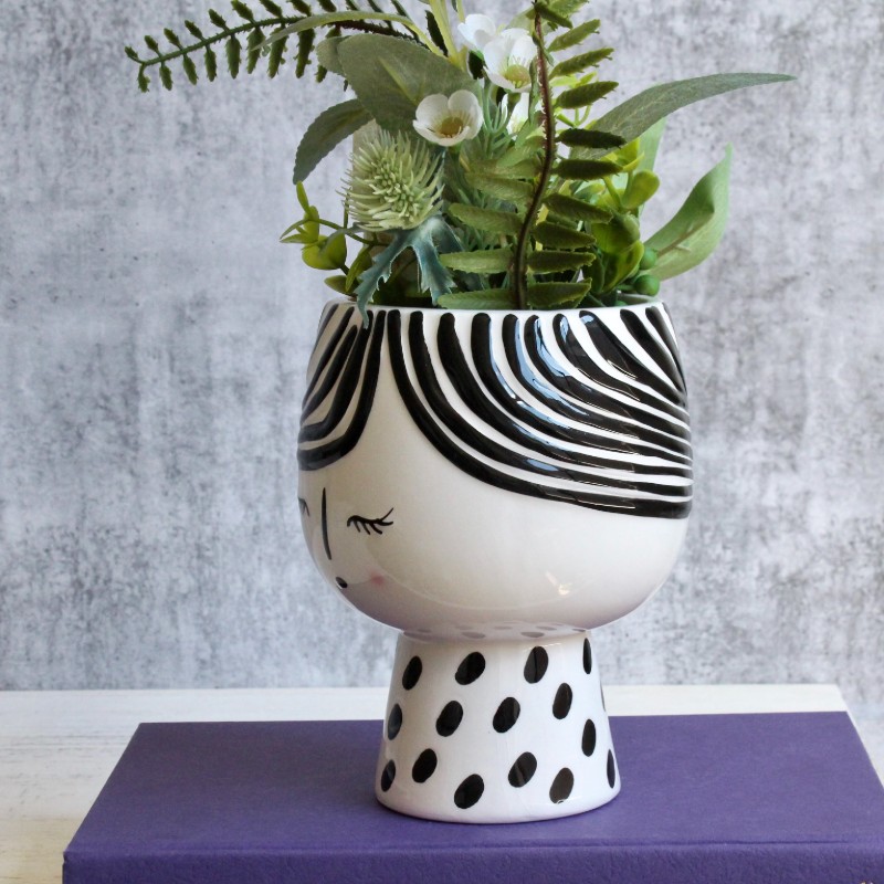Shy White Girl Planter Pot Vase