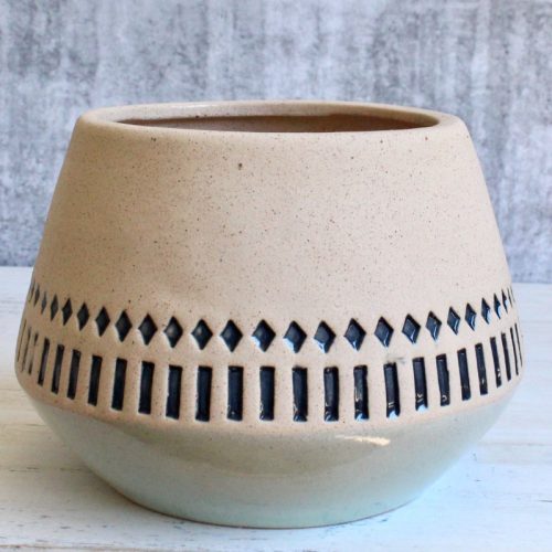 Tribal Aztec Ceramic Planter Pot