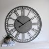 Tribal Grey Metal Wall Clock
