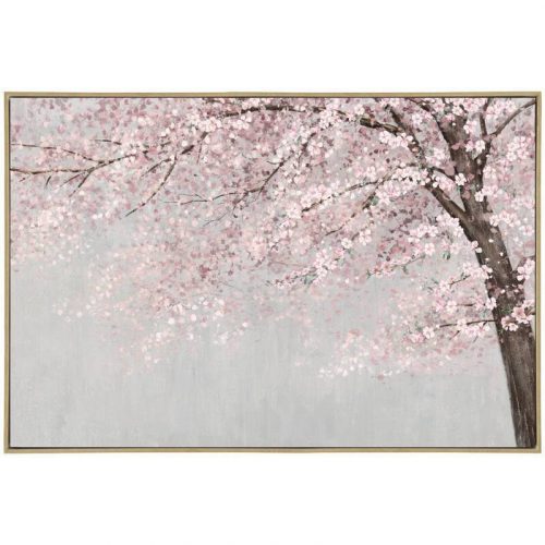 Blossom Pink Flowers Framed Canvas Wall Art